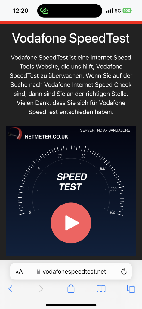 Vodafone SpeedTest