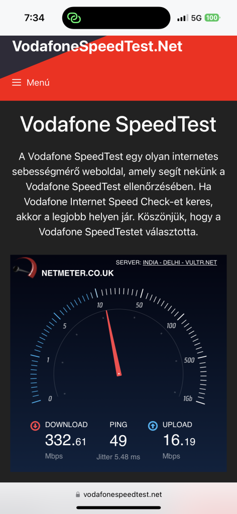Vodafone SpeedTest