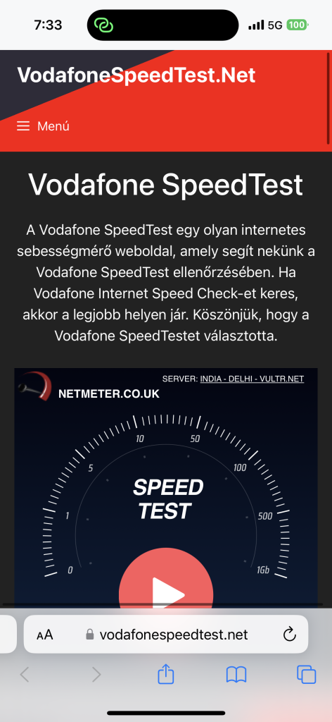 Vodafone SpeedTest